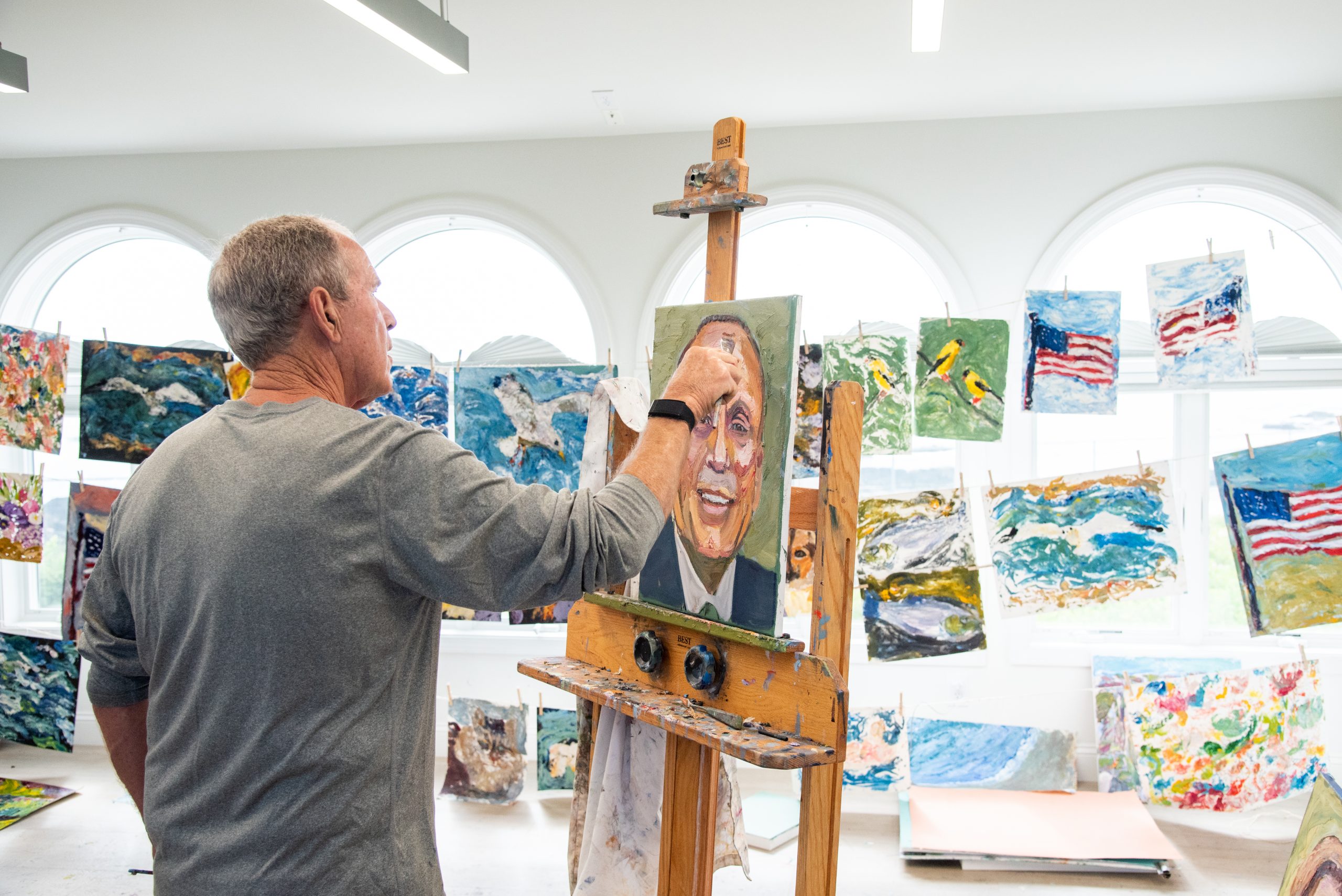 George W Bush Painting Out Of Many One Scaled 