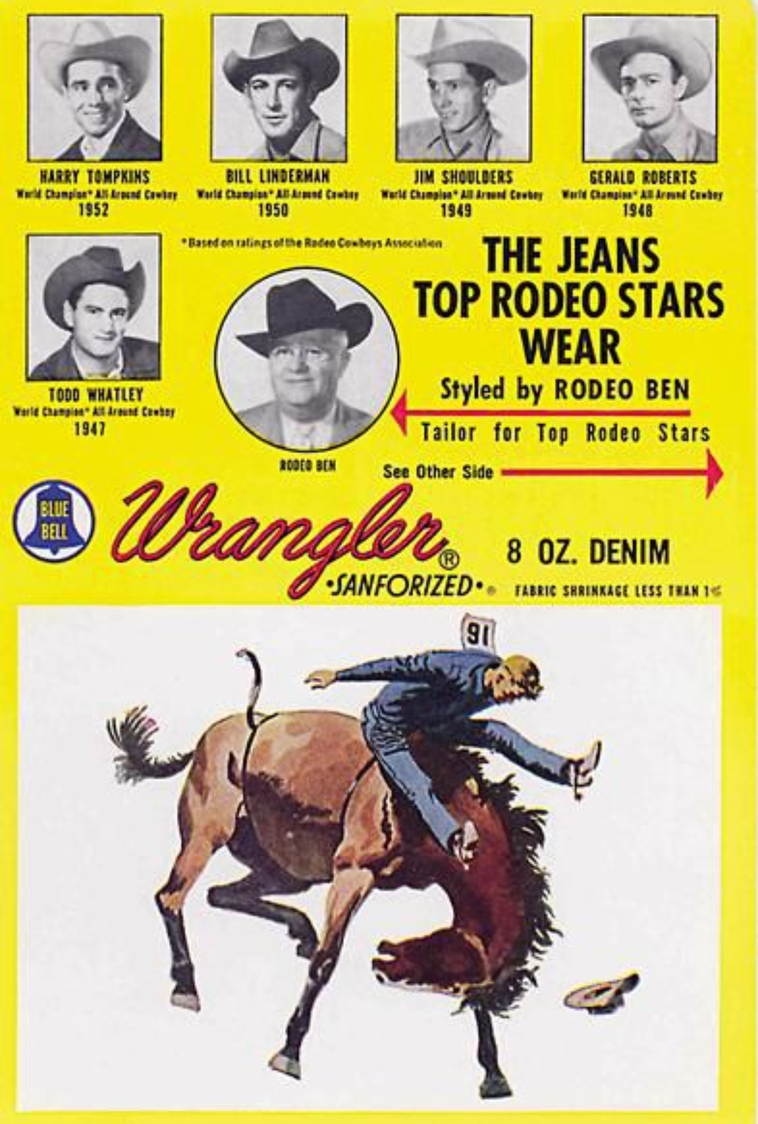Wrangler Rodeo T-Shirt - Yellow Large, Men's