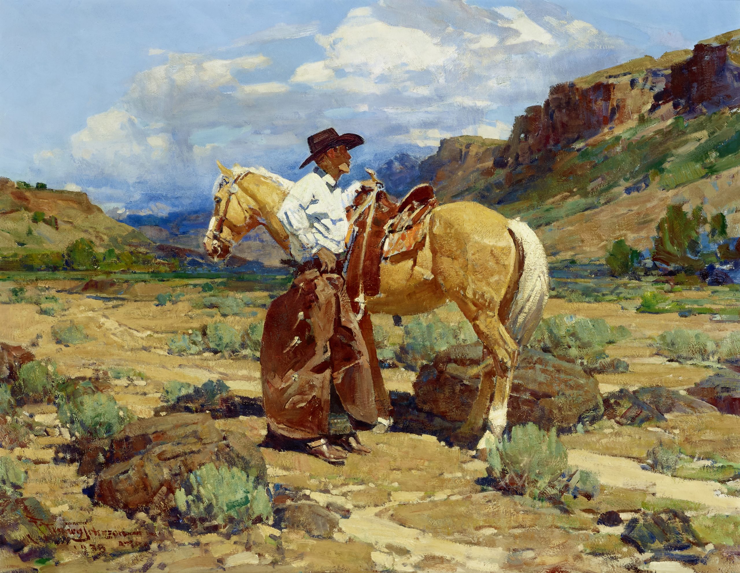 Bonhams — Frank Tenney Johnson (1874-1939) Rimrock Wrangler 28 x