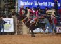 Wade Magner, Dustin’s Delight, during the Junior Saddle Bronc riding at the Junior World Finals Rodeo Day 4. Photo By: Bull Stock Media